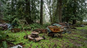 dispose of rusted yard equipment
